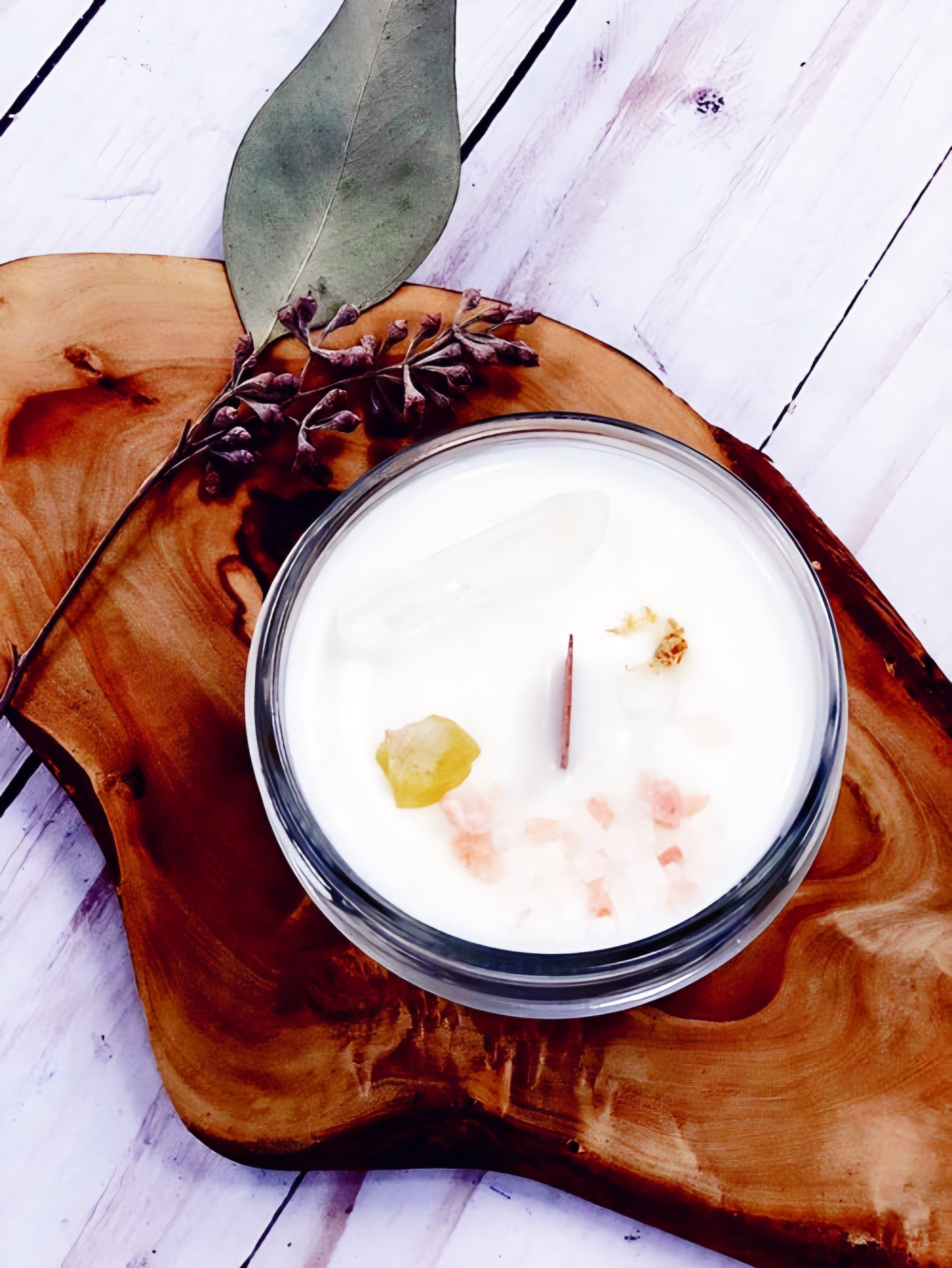 Space Clearing Candle – Organic Intention Candle with Palo Santo & Crystals
