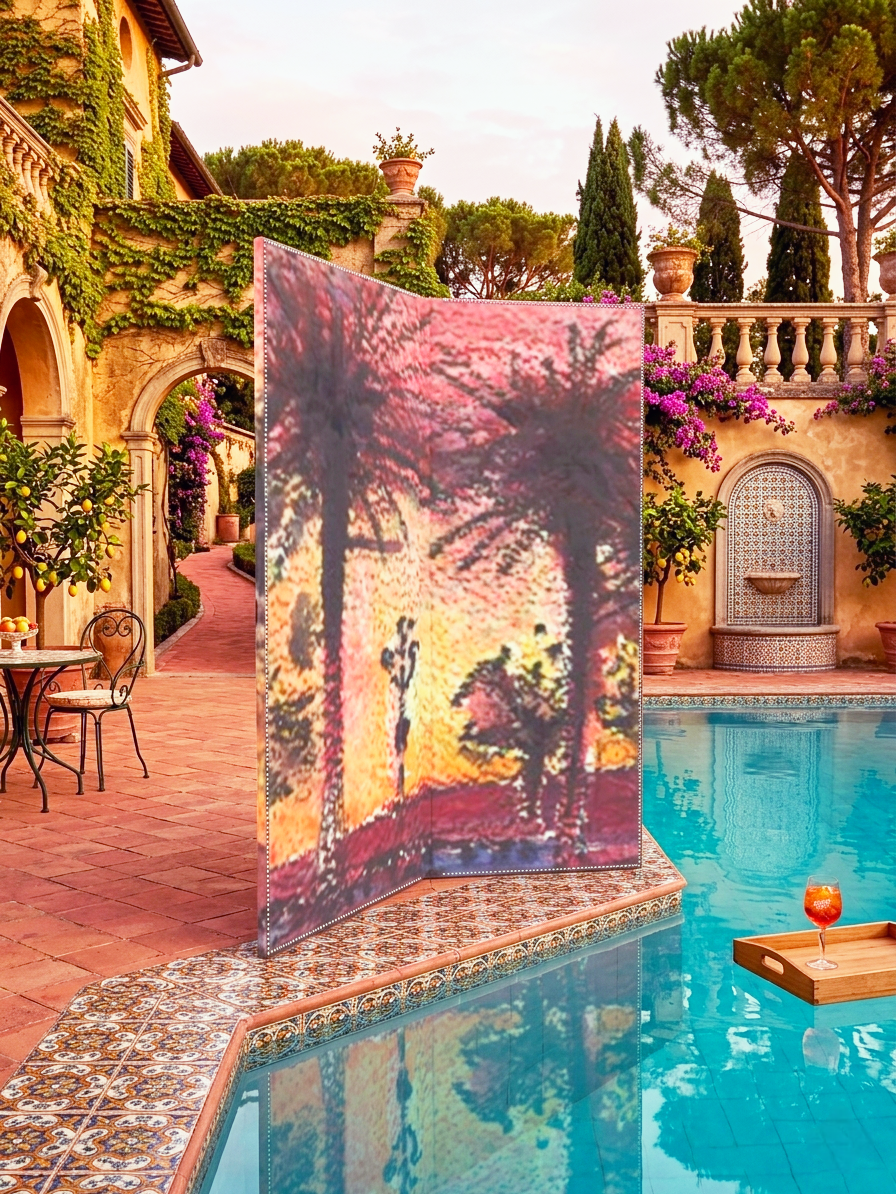 Summer Eden Tropical Room Divider | Art Folding Screen