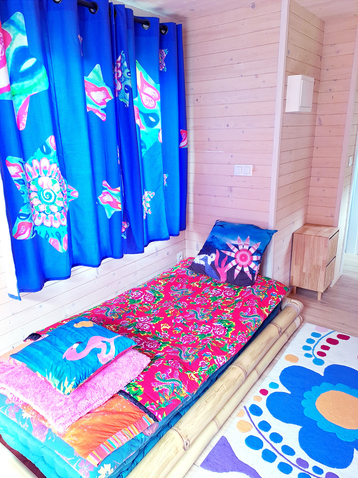 Art Edition Candy Stars Azure Curtains