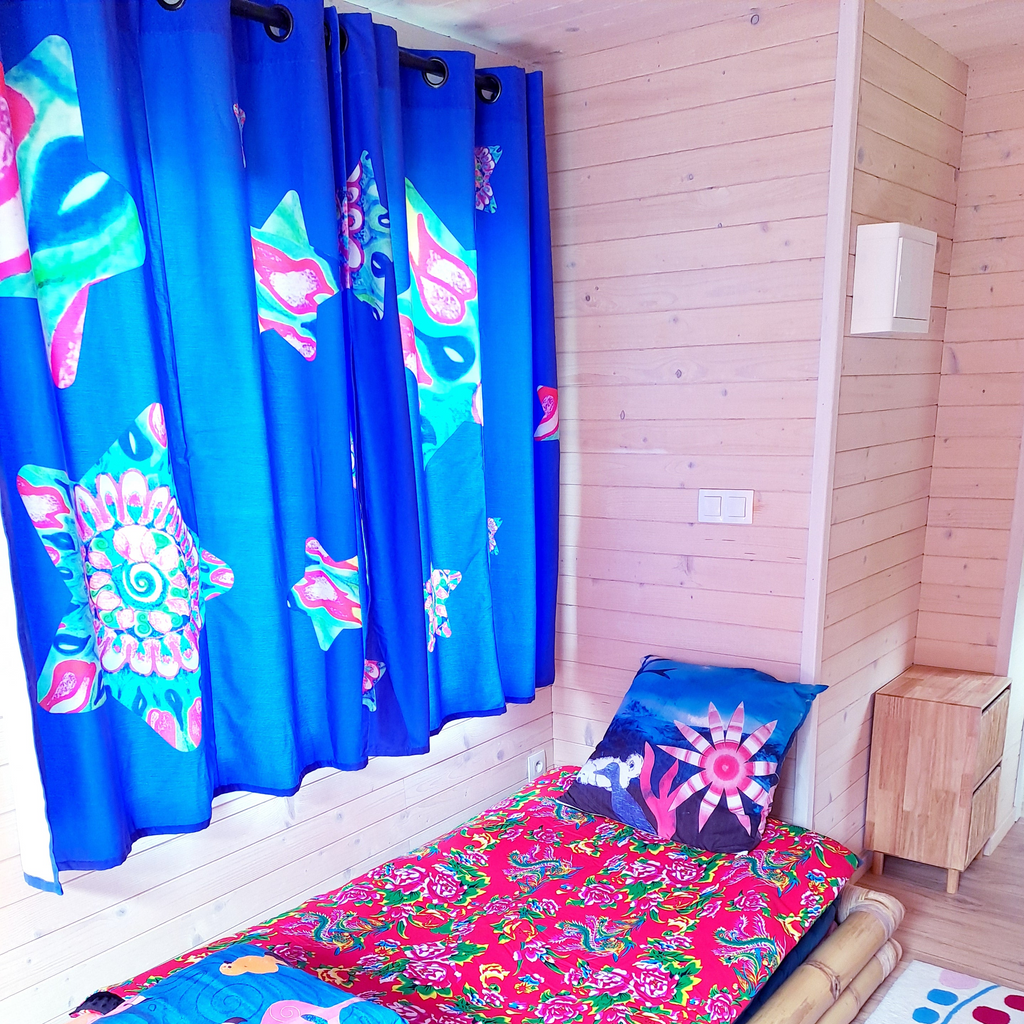 Art Edition Candy Stars Azure Curtains