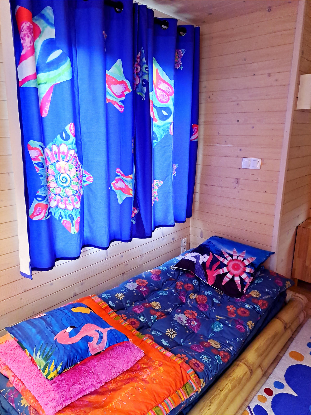Art Edition Candy Stars Azure Curtains