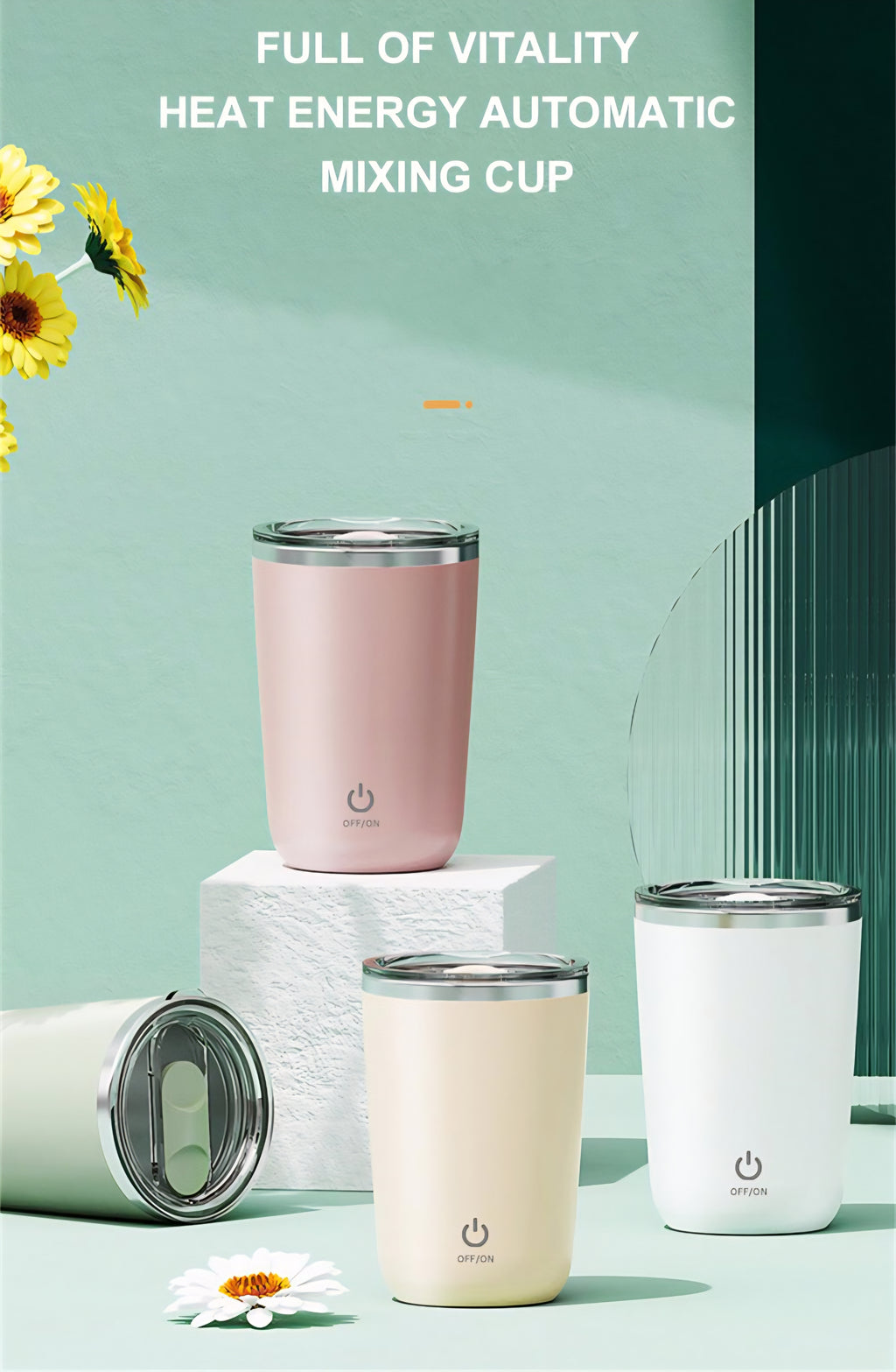 Electric Self Stirring Mug 350ml | Magnetic Auto-Mix Coffee Cup
