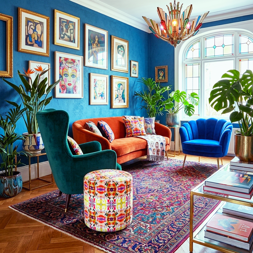 Round Pouffe Tribal Love
