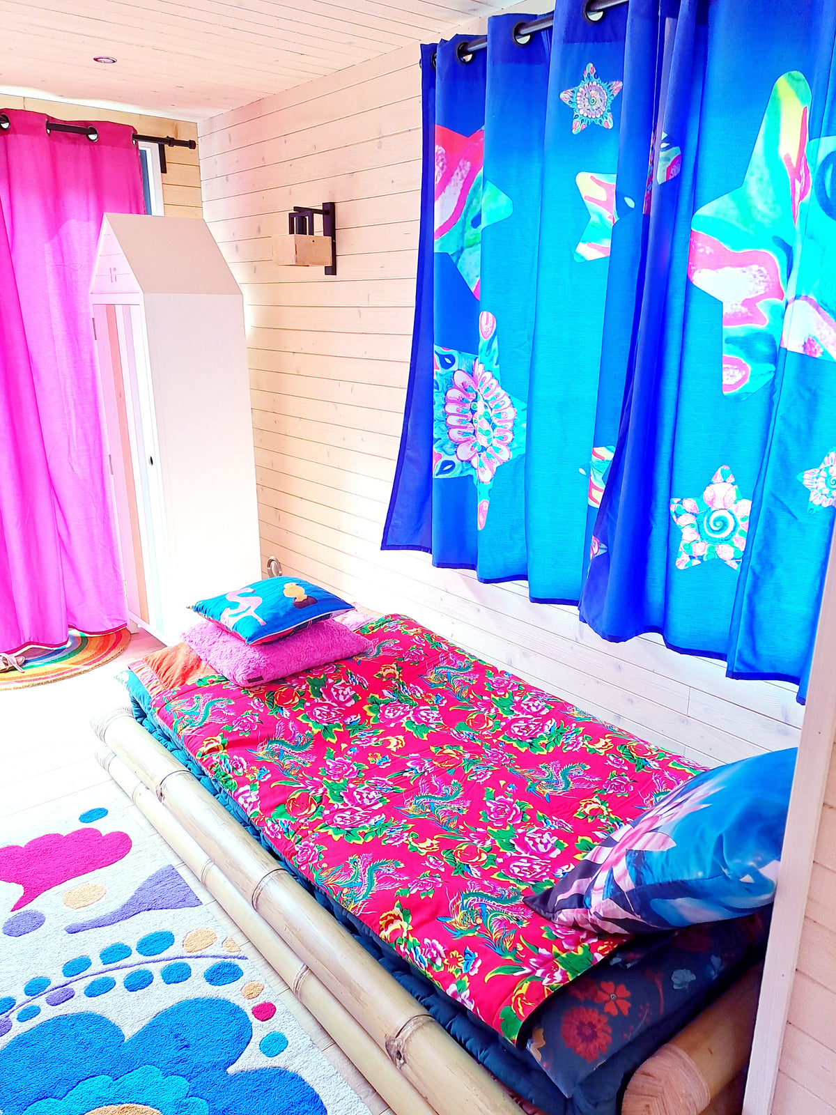 Art Edition Candy Stars Azure Curtains